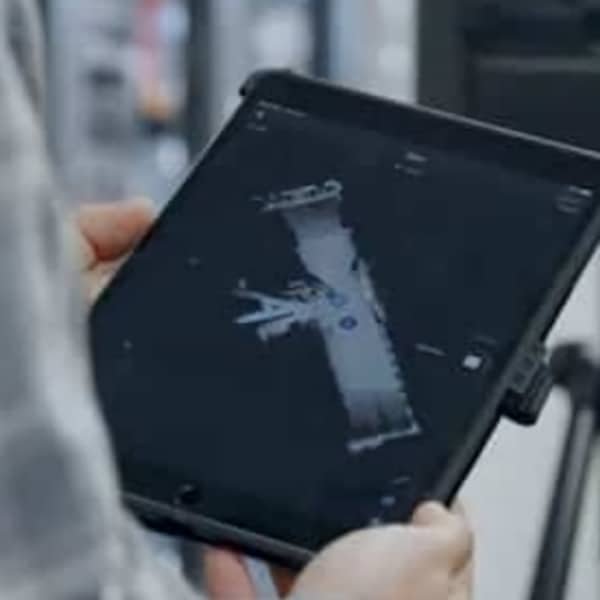 Measured in the scan, drawn in CAD: one survey serves both.